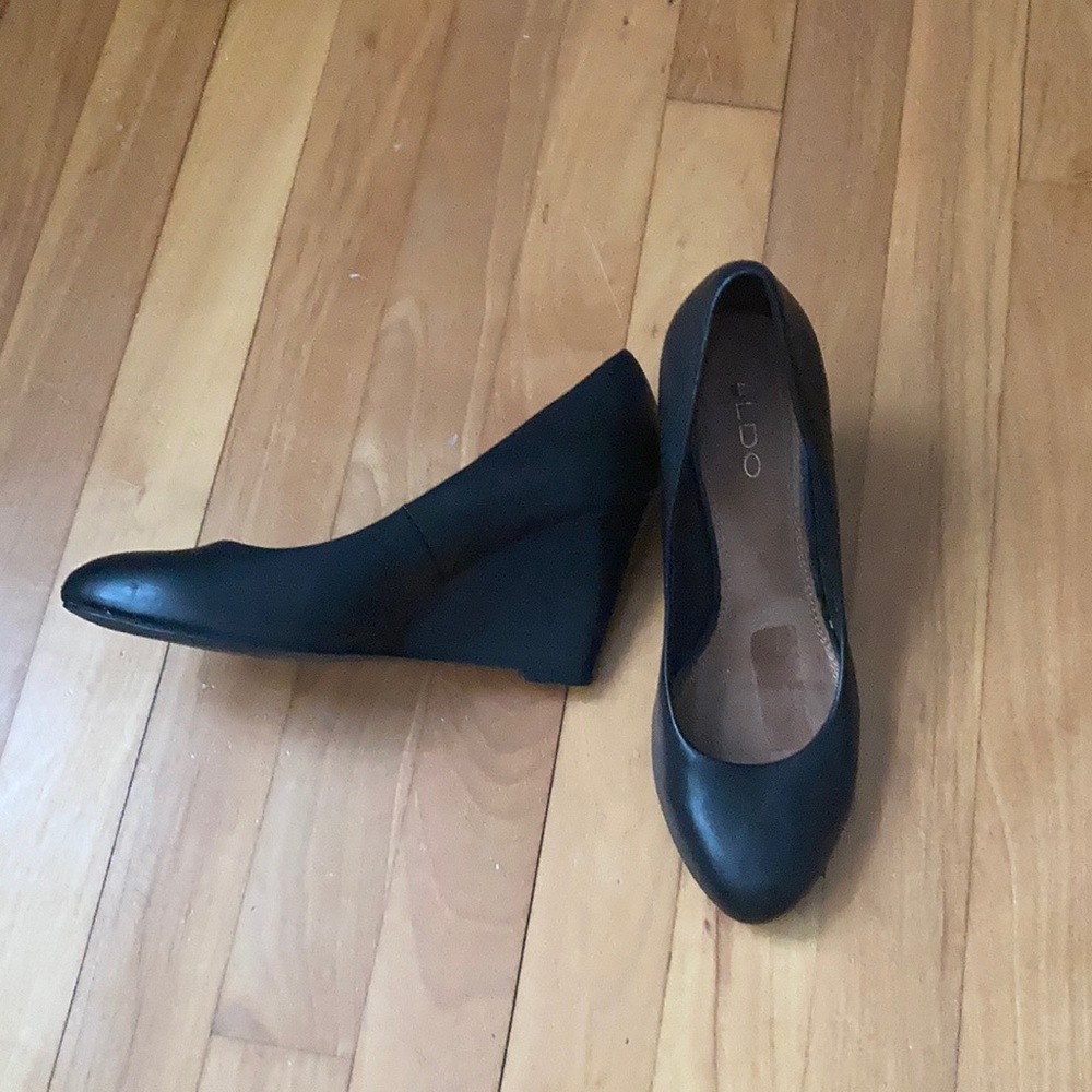 Aldo Leather Wedge Pumps